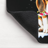 Santa Beagle Christmas Lights Funny Reindeer Dog X Mousepad (Ecke)