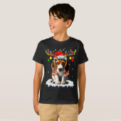 Santa Beagle Christmas Lights Funny Reindeer Dog X T-Shirt (Vorne ganz)