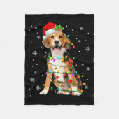 Santa Beagle Christmas Lights Xmas Dog Lover Men W Fleecedecke (Vorderseite)