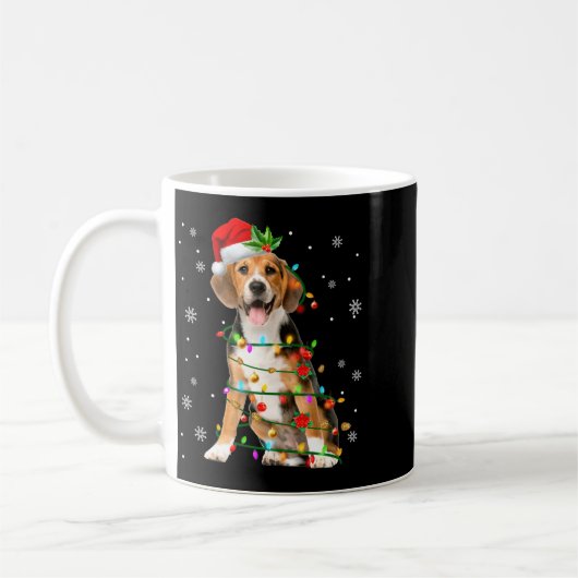 Santa Beagle Christmas Lights Xmas Dog Lover Men W Kaffeetasse (Links)