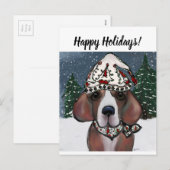 SANTA BEAGLE FEIERTAGSPOSTKARTE (Vorne/Hinten)