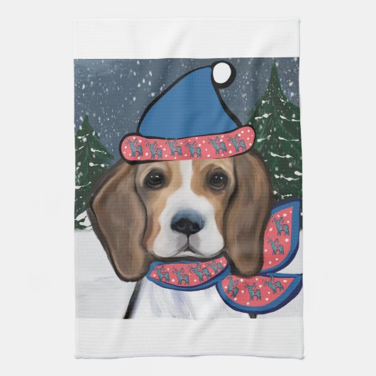 SANTA BEAGLE GESCHIRRTUCH (Vertikal)