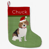 Santa Beagle Personalisiert Kleiner Weihnachtsstrumpf (Vorderseite)