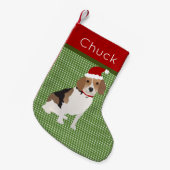 Santa Beagle Personalisiert Kleiner Weihnachtsstrumpf (Vorderansicht (hängend))