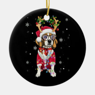 Santa Beagle Rentiere Leichte Weihnachtsgeschenke Keramik Ornament