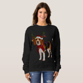 Santa Beagle Rentiere Weihnachten Sweatshirt (Vorne ganz)