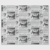 Santa Bear Breaking News Newspaper Christmas Deer Geschenkpapier (Flach)