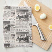 Santa Bear Breaking News Zeitung Weihnachtsbaum Geschirrtuch (Viertel Falte)