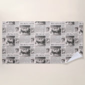 Santa Bear Breaking News Zeitung Weihnachtsbaum Strandtuch (Vorderseite)