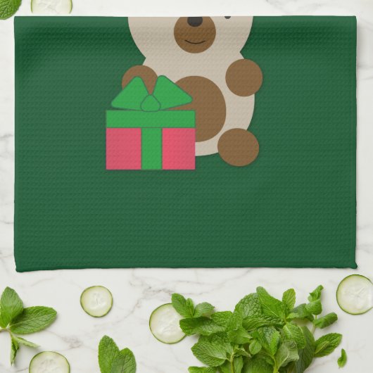 Santa Bear Geschirrtuch (Gefaltet)