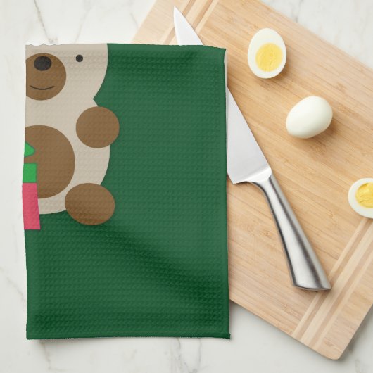 Santa Bear Geschirrtuch (Viertel Falte)