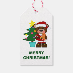 Santa Bear Holiday Geschenkanhänger