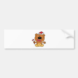Santa Bear mit Candy Cane Autoaufkleber
