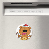 Santa Bear mit Candy Cane Magnet (In Situ (Geschirrspüler))