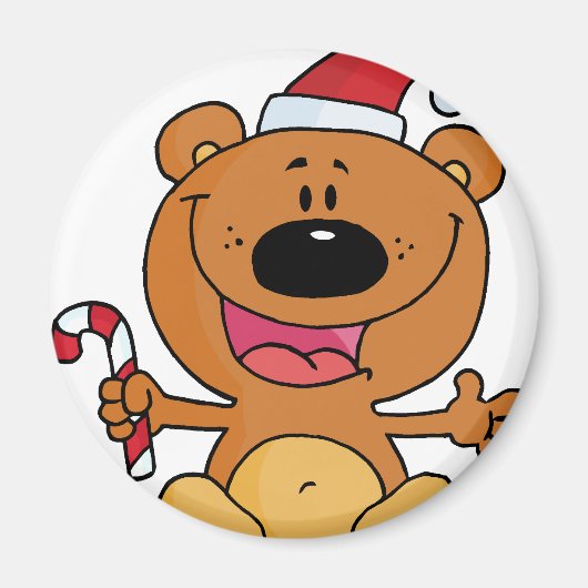 Santa Bear mit Candy Cane Magnet (Vorne)