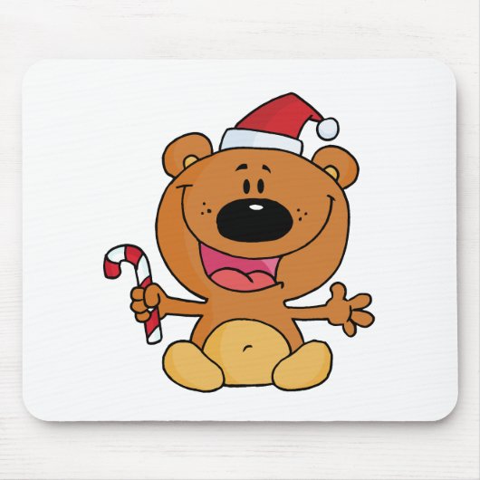 Santa Bear mit Candy Cane Mousepad (Vorne)