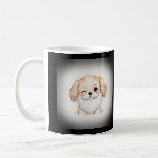 Santa Beard zwinkerndes Hündchen Kaffeetasse (Links)
