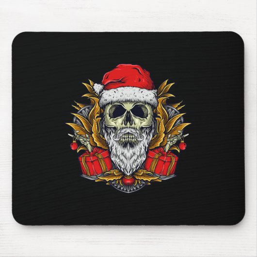 Santa Bearded Skull Christmas Pajama Mousepad (Vorne)