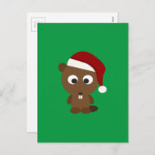 Santa Beaver Feiertagspostkarte (Vorne/Hinten)