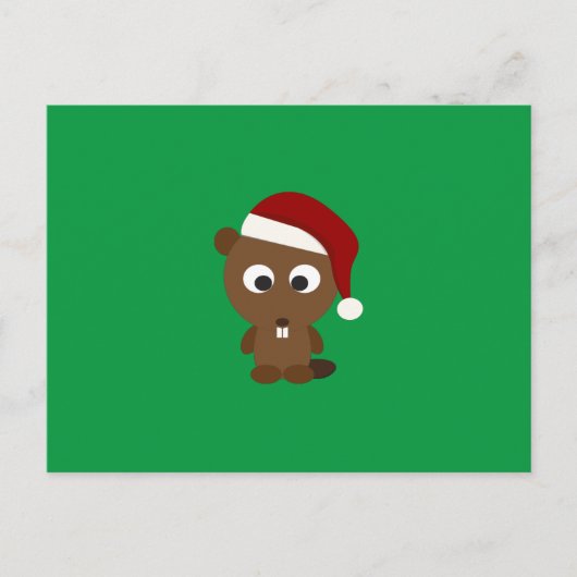 Santa Beaver Feiertagspostkarte (Vorderseite)