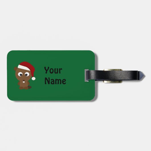 Santa Beaver Gepäckanhänger (Rückseite horizontal)