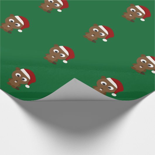 Santa Beaver Geschenkpapier (Ecke)