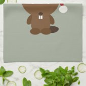Santa Beaver Geschirrtuch (Gefaltet)