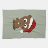 Santa Beaver Geschirrtuch (Horizontal)