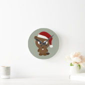 Santa Beaver Runde Wanduhr (Zuhause)