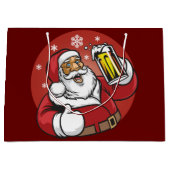 Santa Beer Große Geschenktüte (Vorderseite)