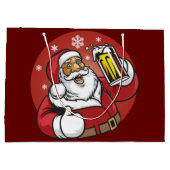 Santa Beer Große Geschenktüte (Rückseite)