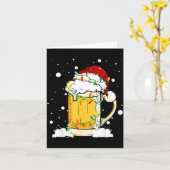 Santa Beer Merry Christmas Drinking Happy Holiday Karte (Gelbe Blume)