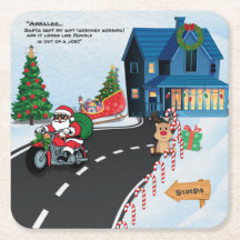 Santa Behielt mein Geschenk Funny Santa auf Motorr