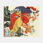 Santa bei der Arbeit Fleecedecke (Vorderseite (Horizontal))