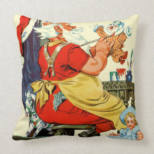 Santa bei der Arbeit Kissen