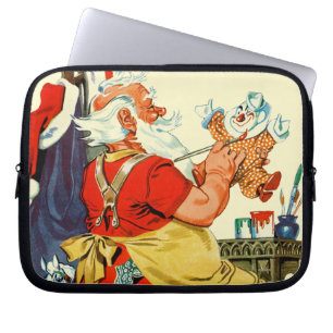 Santa bei der Arbeit Laptopschutzhülle