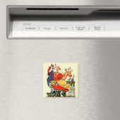 Santa bei der Arbeit Magnet (In Situ (Geschirrspüler))