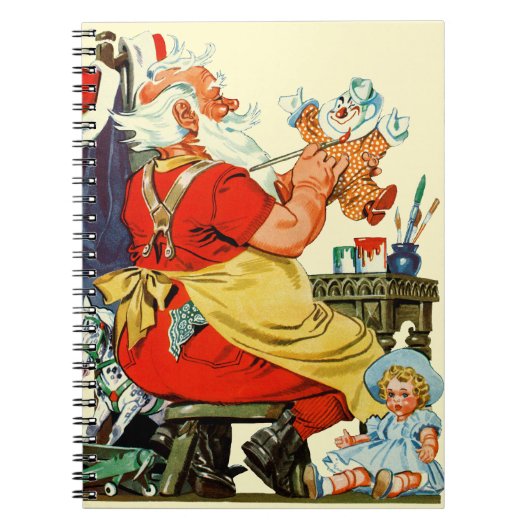 Santa bei der Arbeit Notizblock (Vorderseite)