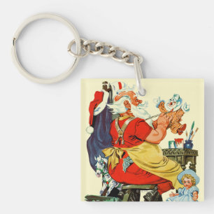 Santa bei der Arbeit Schlüsselanhänger
