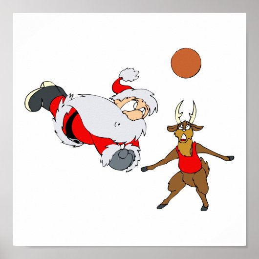 Santa beim Volleyball Poster (Vorne)