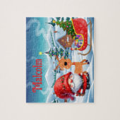 Santa benutzerdefiniertes Kindername-Puzzle Puzzle (Vertikal)