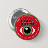 Santa beobachtet button (Vorne & Hinten)