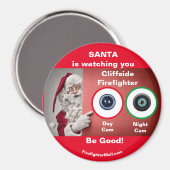 SANTA beobachtet euch Cliffside Firefighter Magnet (Vorderseite/Rückseite)