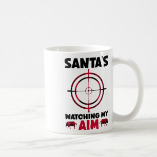 Santa beobachtet mein Ziel - Wildschweinjagd 1 Kaffeetasse