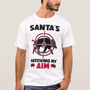 Santa beobachtet mein Ziel - Wildschweinjagd  T-Shirt
