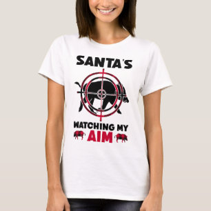 Santa beobachtet mein Ziel - Wildschweinjagd T-Shirt
