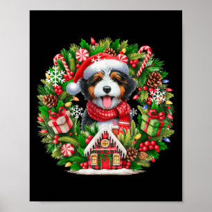 Santa Bernedoodle Weihnachtsblumen Besitzer Ki Poster