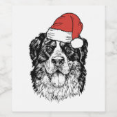 Santa Bernese Mountain Dog Berner Bmd Ugly Christm Weinetikett (Einzelnes Label)