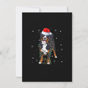 Santa Bernese Mountain Dog Xmas Tree Light Merry C Einladung
