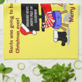 Santa Best Christmas Ever Funny Cartoon Geschirrtuch (Gefaltet)